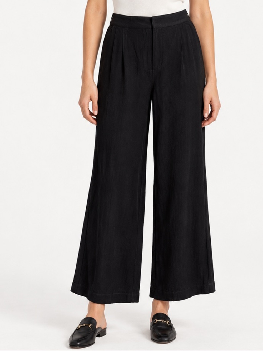 Johnny Was Odette Black Velvet Corduroy Wide-Leg Pants M NWT